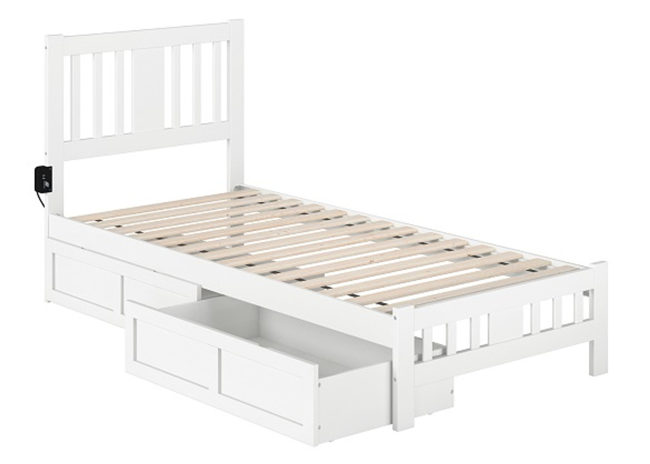 White twin xl bed frame top