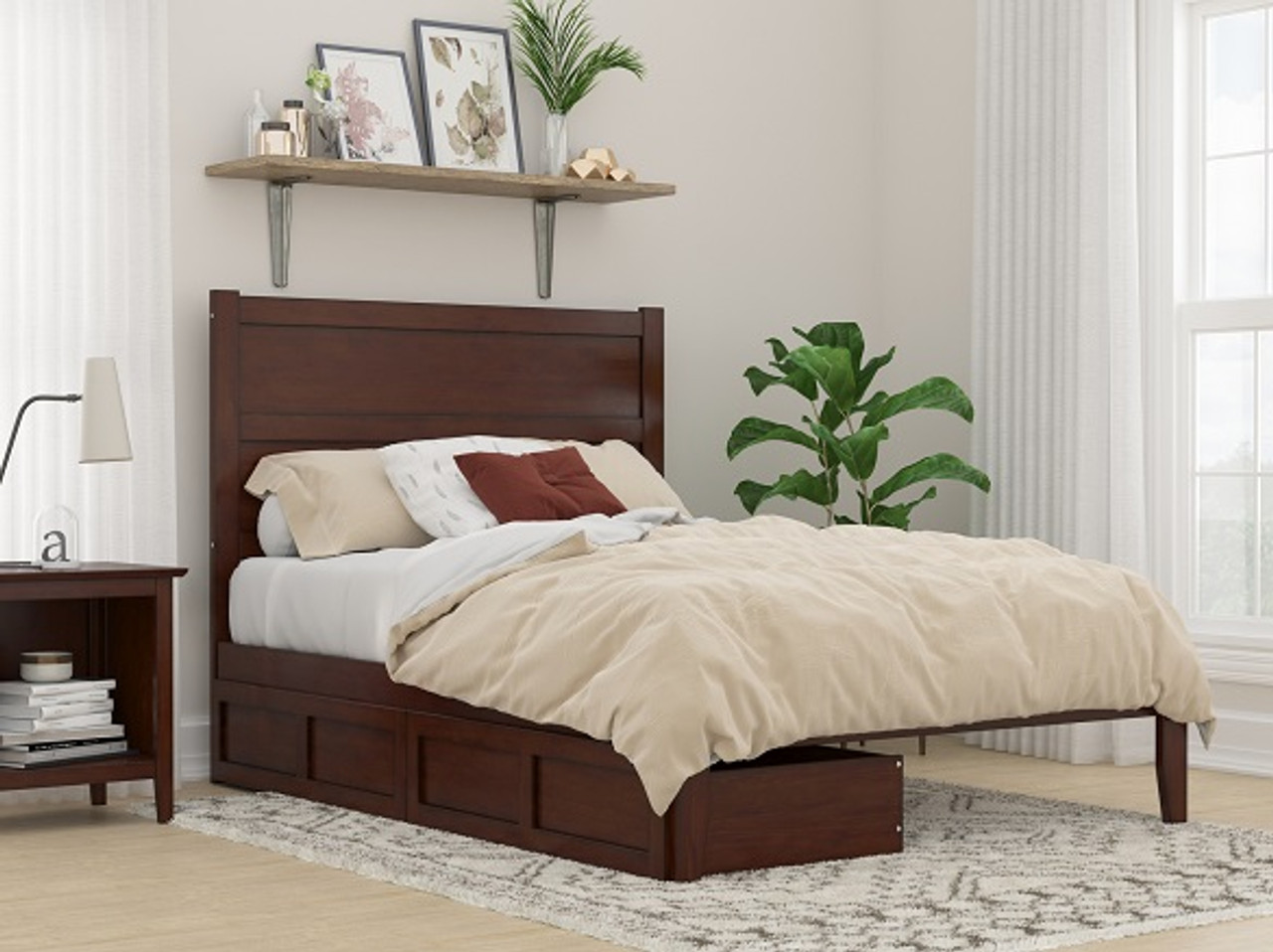 50%OFF Nico Walnut Headboard with Frame Bed Size Full パーツ
