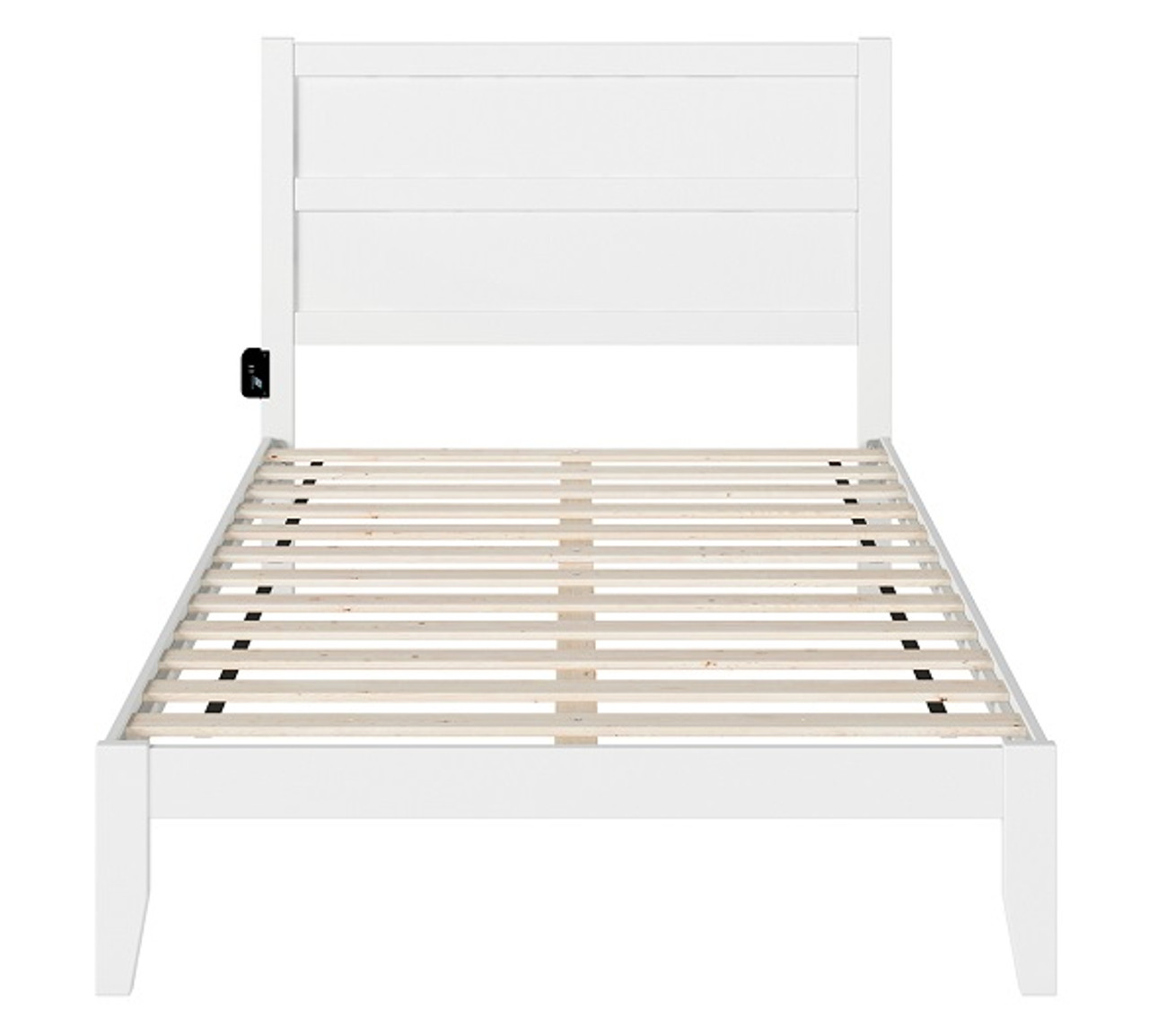 Suna White Full Size Bed Frame with Headboard