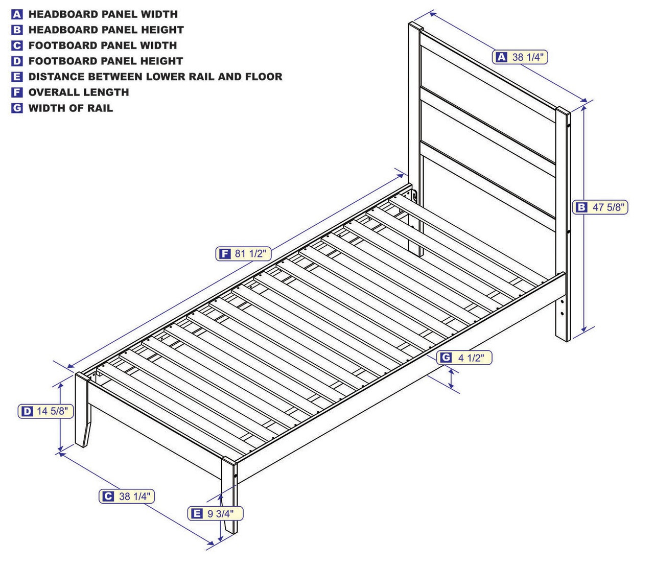 Suna White Twin XL Bed Frame with Headboard