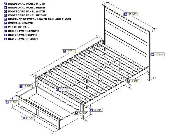 Suma White Platform Bed with Storage