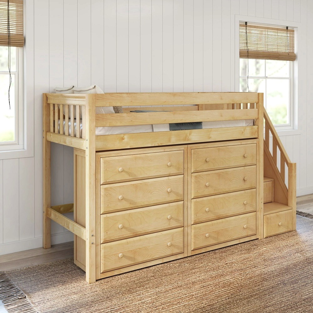 Declan Natural Loft Bed with Storage Declan Natural Loft Bed with Storage