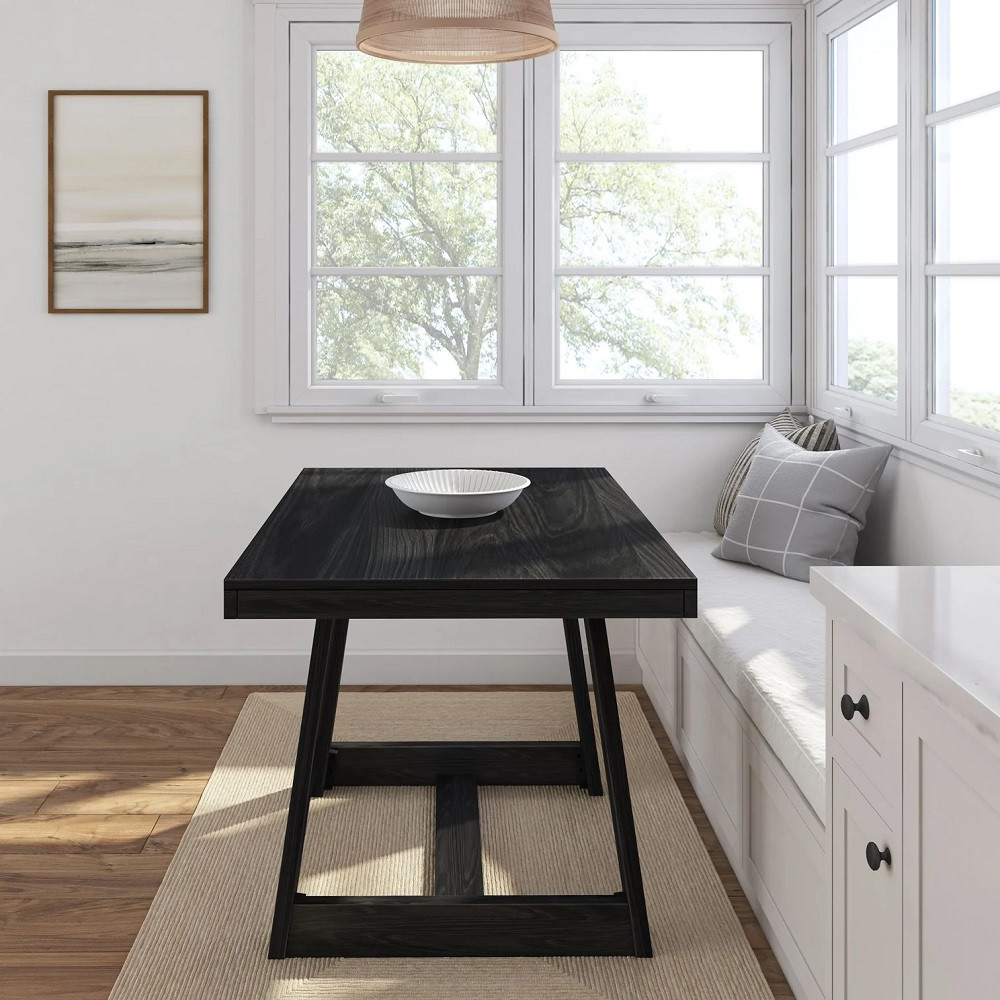 Riley Wirebrush Black Farmhouse Kitchen Table