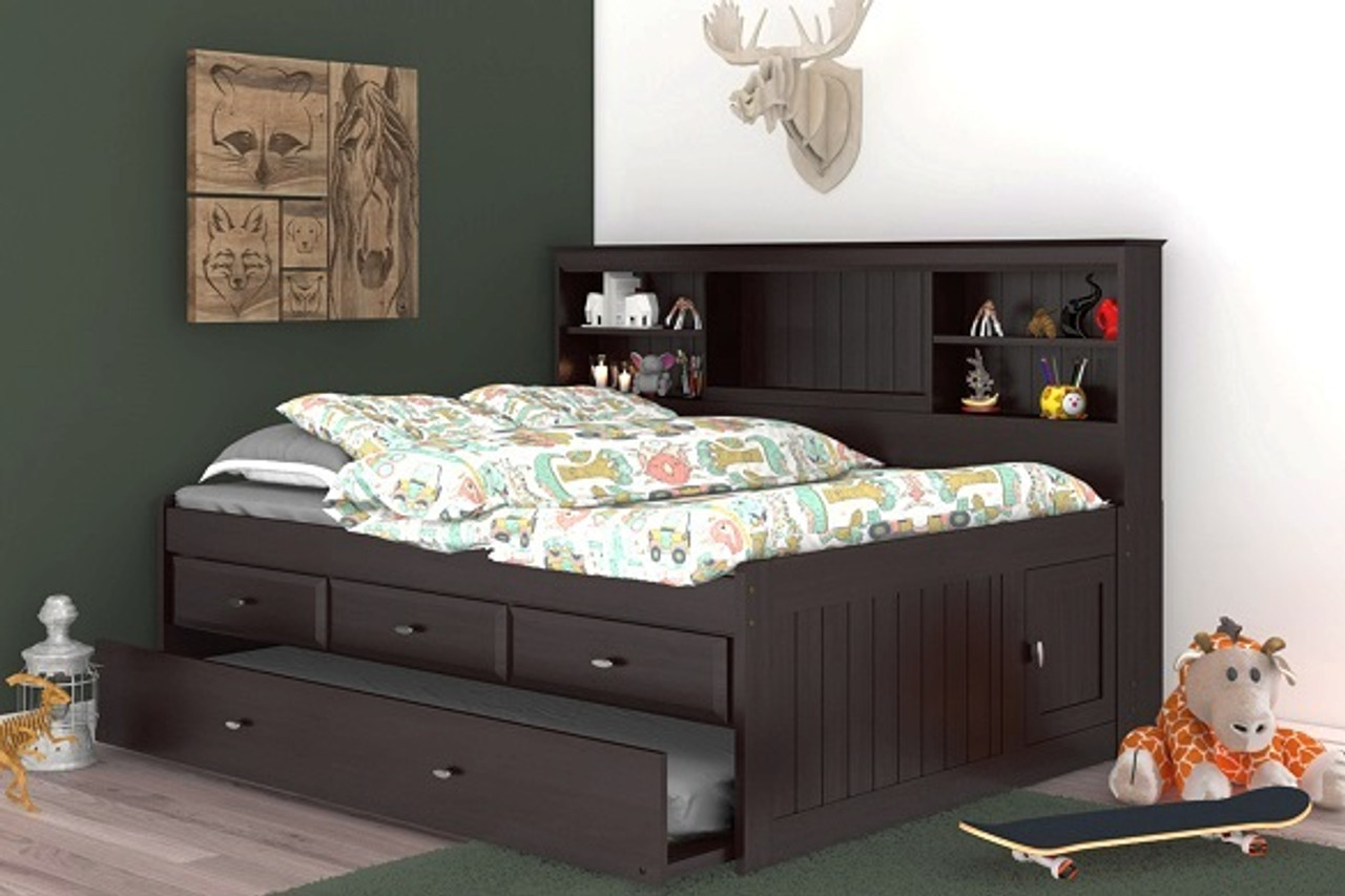 Espresso trundle bed sale