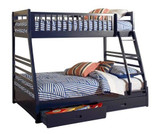 Bristol Blue Twin over Full Bunk Bed with Storage