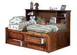Prescott Cocoa Big Bookcase Bed with Storage