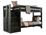 Raven Distressed Black Bunk Beds with Stairs