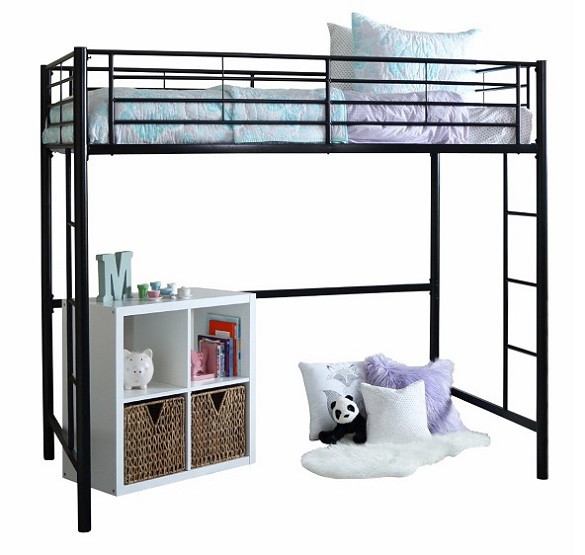 Sanders Black Metal Loft Beds for Teens