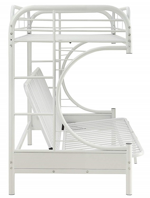 Cabot White Twin XL over Queen Futon Bunk Bed