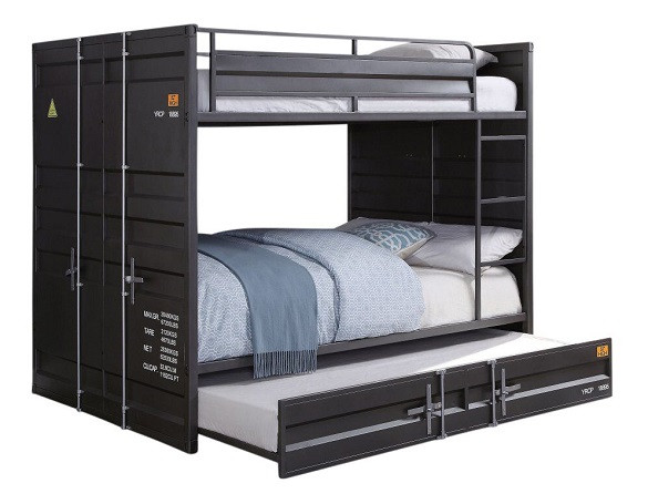 Shipping Container Gray Metal Bunk Beds