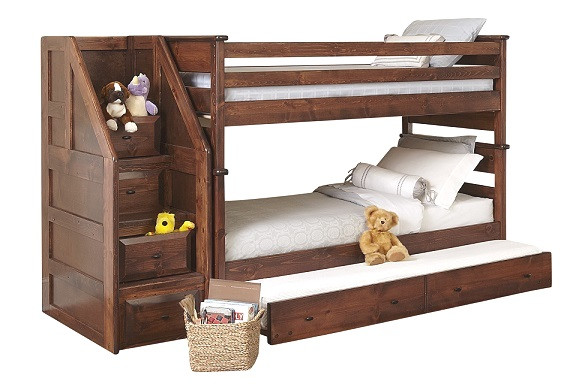 Moreno Grey Bunk Bed Stairs