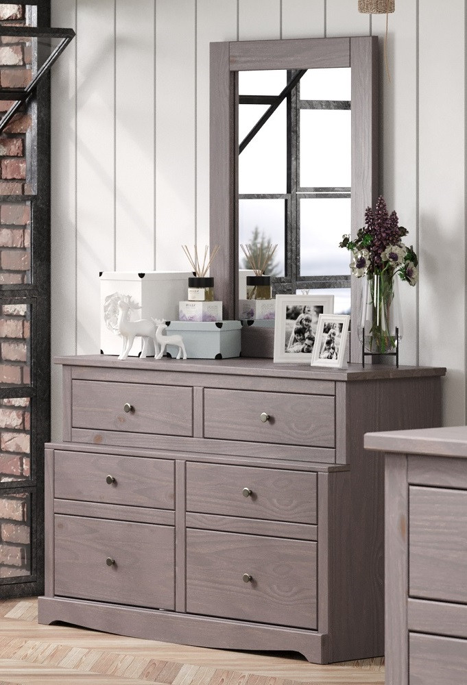 Tribeca Distressed Walnut Low Extra Long Twin over Twin Bunk Beds