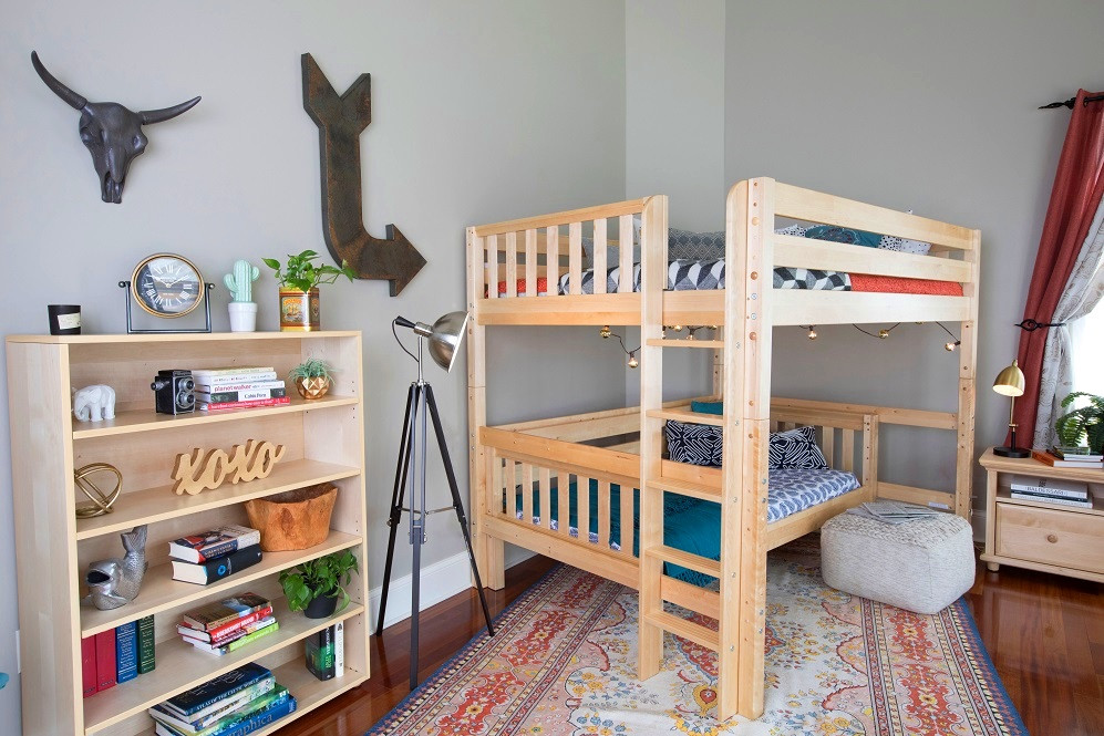 Becks Natural Queen Loft Bed with Daybed