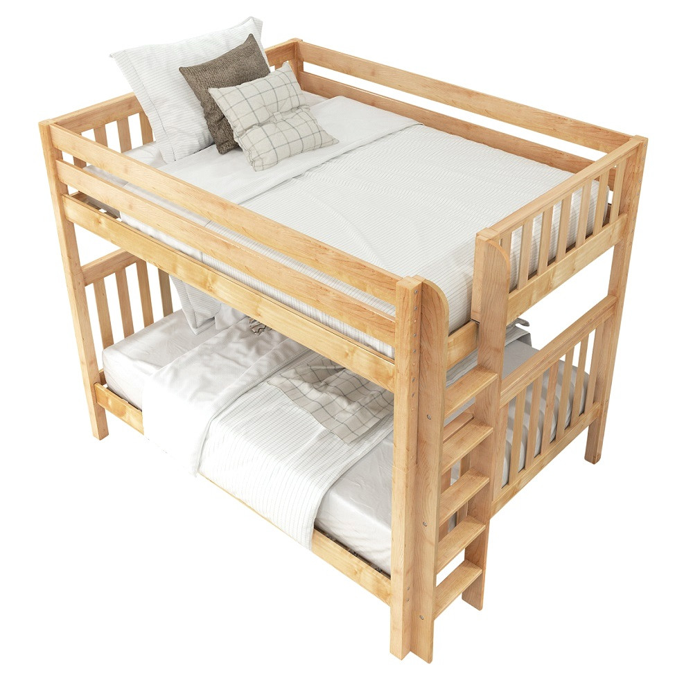 Becks Natural Bunk Bed with Queen on Bottom