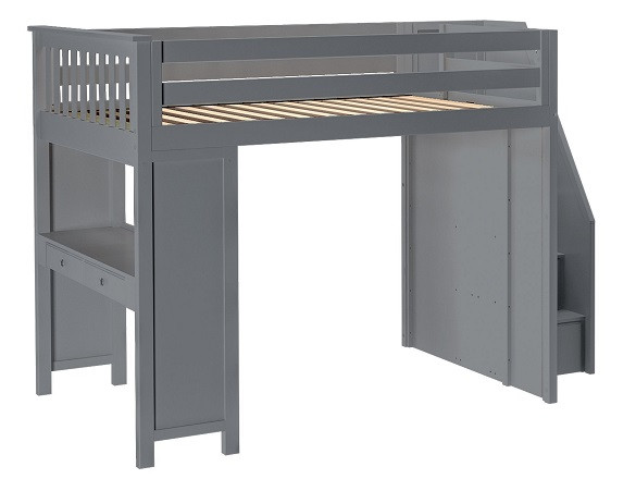 Rylan Gray Full Size Loft Bed with Desk