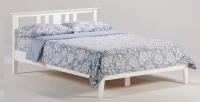 Hollywood White Platform Bed Frame with Headboard