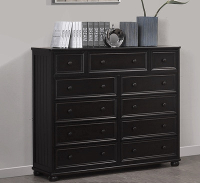 Eberhardt Black 11 Drawer Large Dresser Room