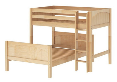 Lingo Natural Twin over Full L Shaped Bunk Beds