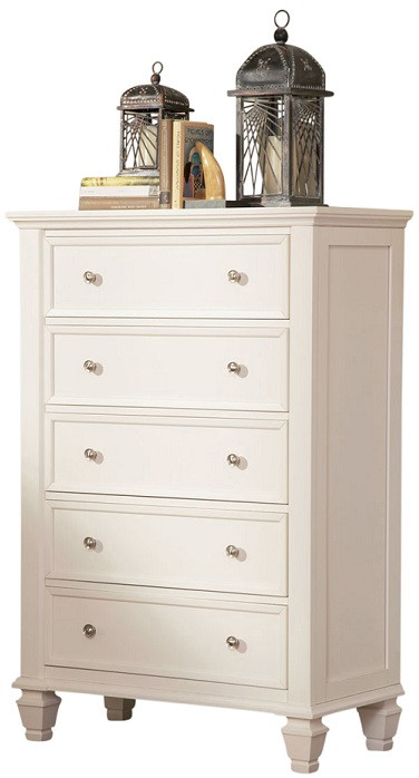 Dana Point White 5 Drawer Chest