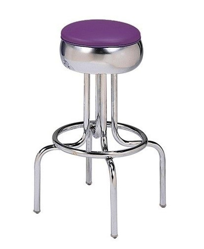 Aquarius Retro Swivel Bar Stool shown with Violet Vinyl