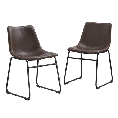 Lorenzo Dining Chairs Brown Faux Leather