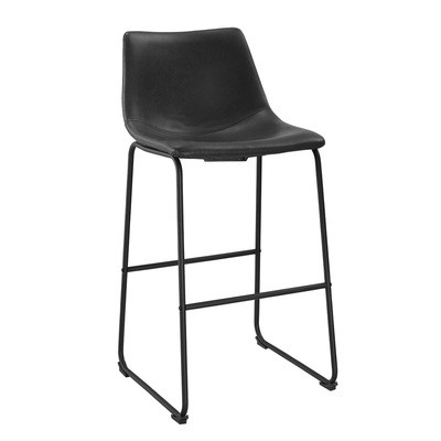 Antonio Bar Stools Black Faux Leather