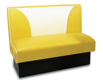 Skyline Retro Diner Booth shown with Bright Yellow Vinyl