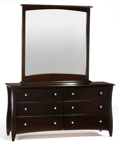 Westwood Chocolate 6 Drawer Dresser shown with Optional Vertical Mirror
