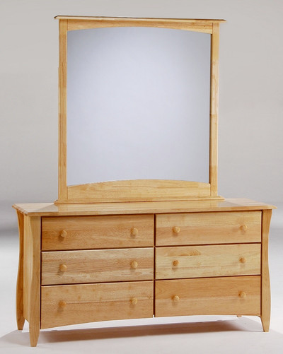 Bailey Natural 6 Drawer Dresser shown with Optional Vertical Mirror