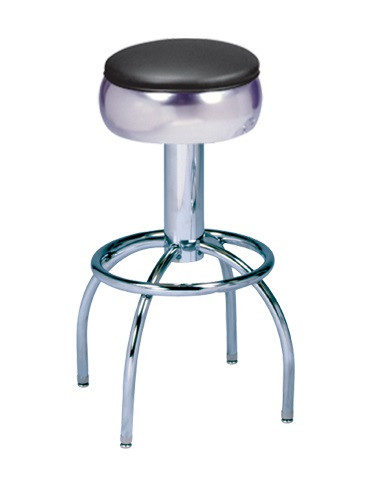 Carina Retro Swivel Bar Stool shown with Black Vinyl