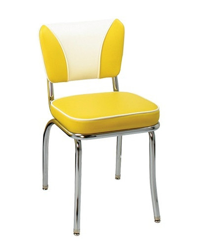 Skyline Retro Diner Chair with Bright Yellow Vinyl