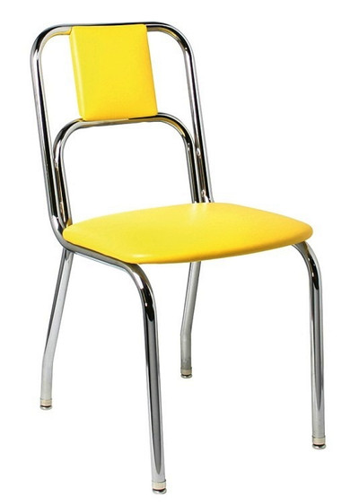Callisto Retro Diner Chair with Bright Yellow Vinyl