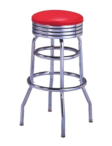 Galileo Retro Swivel Bar Stool shown with American Beauty Vinyl