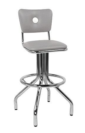 Octans Retro Swivel Bar Stool shown with Mist Vinyl