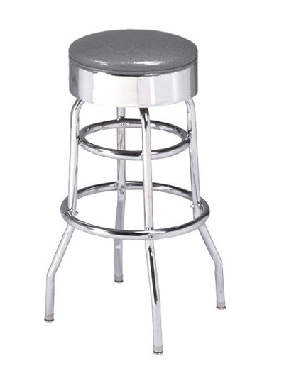 Vela Retro Swivel Bar Stool with Dove Grey Vinyl