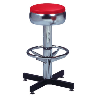 Ophelia Retro Swivel Bar Stool shown with American Beauty Vinyl