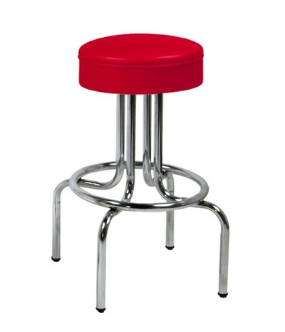 Celeste Retro Swivel Bar Stool shown with American Beauty Vinyl