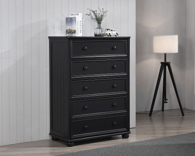 Eberhardt Black 5 Drawer Chest Room