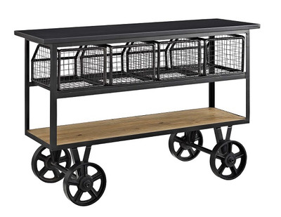 Tripoli Metal Serving Cart with Baskets