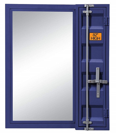 Shipping Container Blue Metal Vanity Mirror