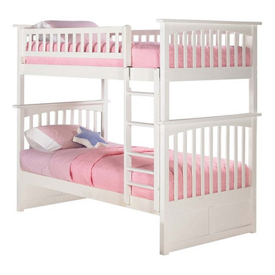 Cardiff White Bunk Beds Twin over Twin