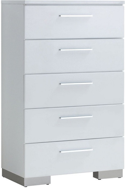 Sage Five Drawer Chest White