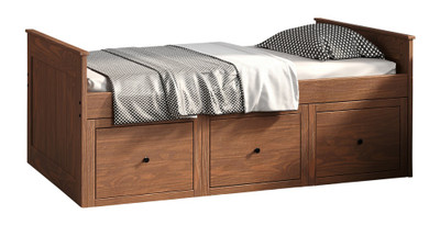 Duke Mahogany Brown Twin Captains Bed