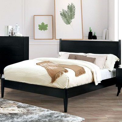 Decker Black Platform Bed Room