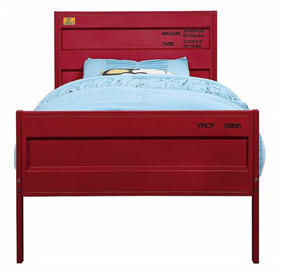 Shipping Container Red Metal Bed Frame