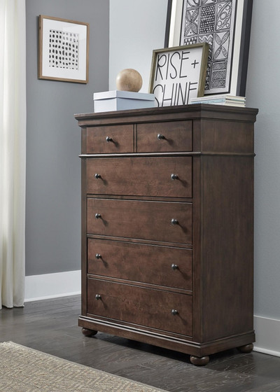Finn Brown Cherry Chest of Drawers Room