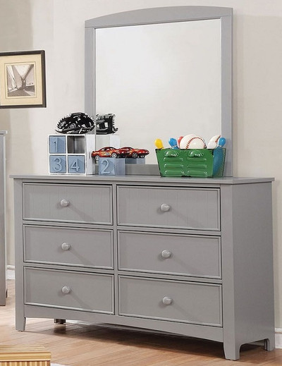 Camden Gray Kids Dresser with Optional Gray Kids Mirror Room