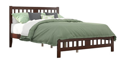 Kani Walnut Queen Size Platform Bed Frame