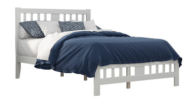 Dodie White Full Size Platform Bed Frame