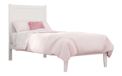 Suna White Twin Bed Frame with Headboard